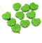 11x13mm Green maple leaf Czech glass beads 10pc
