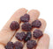 11x13mm Frosted purple czech glass maple leaf beads, 10pc