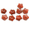 10mm Dark orange picasso czech glass flower caps, 10Pc