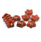 10mm Dark orange picasso czech glass flower caps, 10Pc