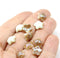 10mm Beige brown czech glass flower caps, 10Pc