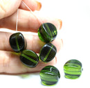 15mm Large oval cube Czech glass beads, 4pc