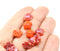 10mm Orange luster czech glass flower caps, 10Pc