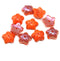 10mm Orange luster czech glass flower caps, 10Pc