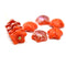 10mm Orange luster czech glass flower caps, 10Pc