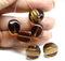 15mm Large oval cube Czech glass beads, 4pc