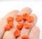 10mm Orange czech glass flower caps, 10Pc