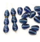 10x6mm Montana blue teardrop czech glass pear beads 20pc