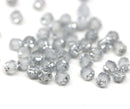 4mm Frosted glass cathedral czech glass beads, silver ends 50Pc