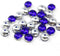 4x7mm Dark blue silver Czech glass rondelle beads 25pc
