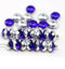 4x7mm Dark blue silver Czech glass rondelle beads 25pc