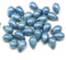 6x9mm Montana blue czech glass teardrop beads 30pc