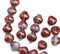 9mm Red glass shell beads gold wash Czech beach seashell beads - 20Pc