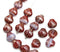 9mm Red glass shell beads gold wash Czech beach seashell beads - 20Pc