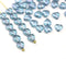 6mm Montana blue heart Czech glass beads, 40pc
