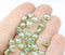 6mm Antique green heart Czech glass beads, 40pc