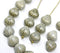 9mm Gray glass shell beads gold wash Czech beach seashell beads - 20Pc