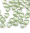 6mm Antique green heart Czech glass beads, 40pc