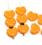 11x13mm Orange maple leaf beads, Czech glass leaves, 10pc