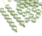 6mm Antique green heart Czech glass beads, 40pc
