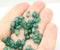 6x4mm Green czech glass rice beads 50pc