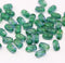 6x4mm Green czech glass rice beads 50pc