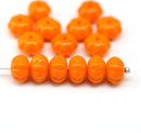 6x9mm Orange pumpkin rondelle Czech glass beads
