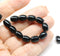 9x7mm Jet black czech glass rice oval beads - 20pc