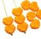 11x13mm Orange maple leaf beads, Czech glass leaves, 10pc