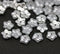 7mm Silver flower bead caps Czech glass small floral beads, 50Pc