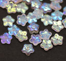 7mm Clear AB flower bead caps Czech glass small floral beads, 50Pc