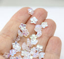 7mm Clear AB flower bead caps Czech glass small floral beads, 50Pc