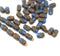6x4mm Blue brown czech glass rice beads 50pc