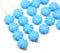 9mm Sky blue Czech glass daisy flower beads, 20pc