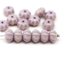 6x9mm Light purple gold inlays pumpkin rondelle Czech glass beads