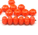 6x9mm Light red pumpkin rondelle Czech glass beads