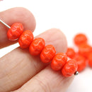 6x9mm Light red pumpkin rondelle Czech glass beads