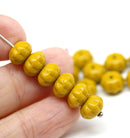 6x9mm Ocher Yellow pumpkin rondelle Czech glass beads
