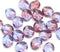 9x8mm Purple blue flat oval wavy czech glass beads, 20Pc