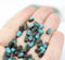 6x4mm Green brown czech glass rice beads 50pc