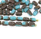 6x4mm Green brown czech glass rice beads 50pc