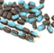 6x4mm Green brown czech glass rice beads 50pc