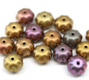 6x9mm Metallic pumpkin rondelle Czech glass beads