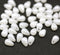 4x6mm White pearly luster small drops czech glass - 50Pc