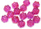 8mm Bright pink daisy flower czech glass beads, 15pc