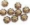 10mm Purple gold flower czech glass bead, 10pc
