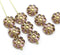10mm Purple gold flower czech glass bead, 10pc