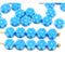 6mm Sky blue daisy flower czech glass beads, 30pc