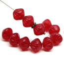 9mm Red transparent bicone Czech glass beads