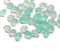 5x7mm Frosted green pink glass drops, czech teardrop beads - 40pc